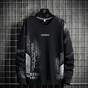 Mens Printed Sweatshirt GRMPR11 - Black