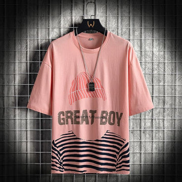 Mens Premium Cotton Printed T-Shirt - MPRIN90 - Pink